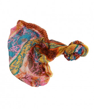 Seidentuch - Mustermix orange