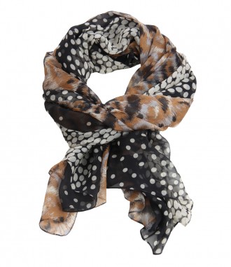 Seidentuch - Mustermix, schwarz