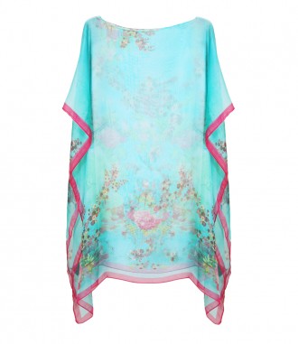 Kaftan - Blumen, blau