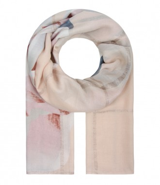Damen Schal Blumen Lurex, puder
