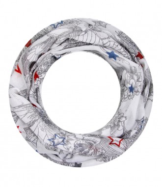 Damen Loop Schal gemustert, Pailetten, schwarz