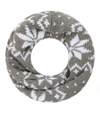 Damen Loop - Strickmuster, grau