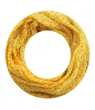 Loop Schal schmal - Blumen, gelb