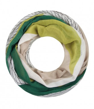 Damen Loop Schal - Streifen Muster, grün
