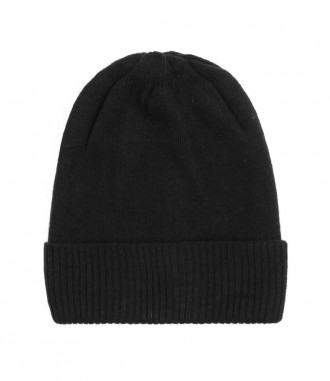 Damen Basic Strick Mütze, schwarz