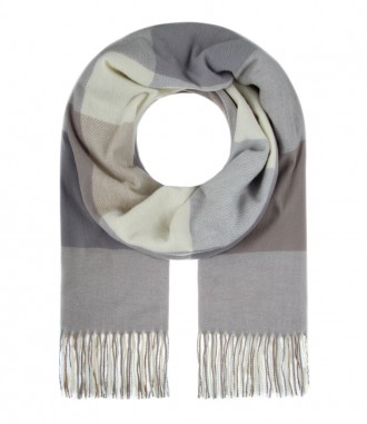 Damen Winterschal - Karo Muster, creme