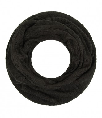 Damen Loop Schal - Strick, uni, olive