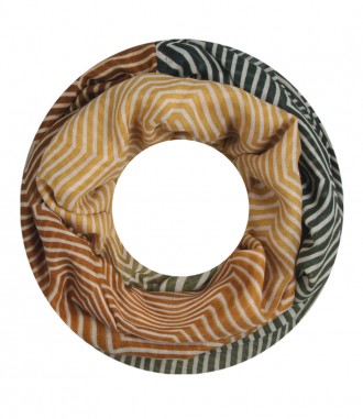 Damen Loop Schal - geometrisch, braun