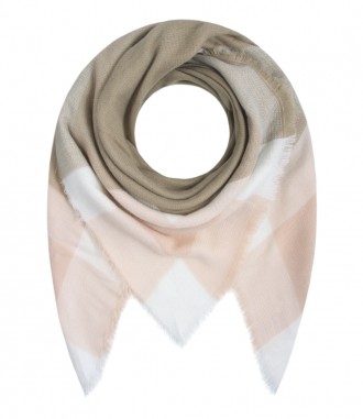 Damen Winterschal, Square - Karo, beige
