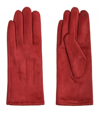 Einfarbige Damen Handschuhe, rot