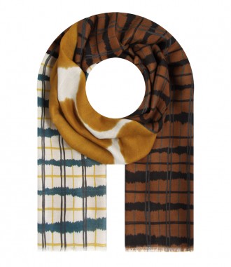 Damen Halstuch - gemustert, gelb