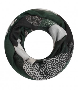 Damen Loop Schal - gemustert, grün