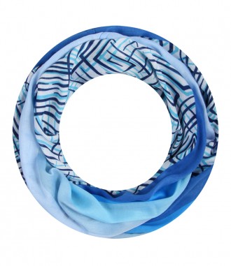 Damen Loop Schal, schmal, blau