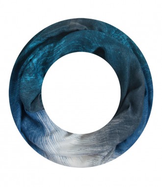 Damen Loop Schal, schmal, blau