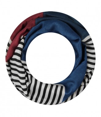 Damen Loop Schal, schmal, blau