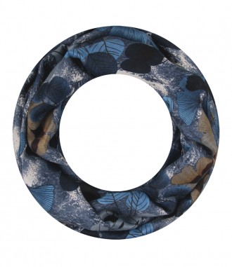 Damen Loop Schal, schmal, blau