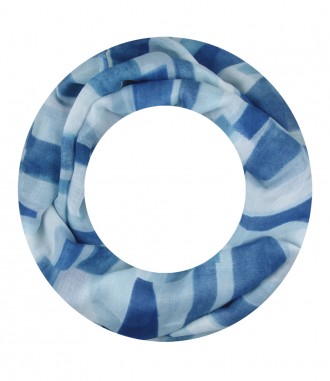 Damen Loop Schal, schmal, blau