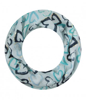 Damen Loop Schal, schmal, blau