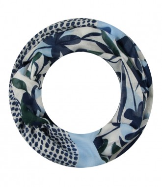 Damen Loop Schal, schmal, blau