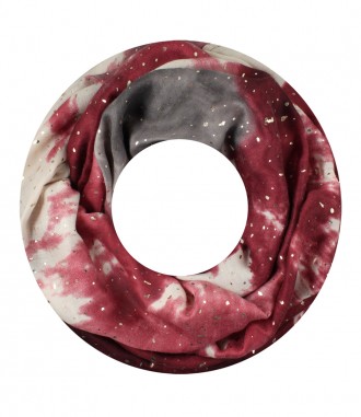 Damen Loop Schal, metallic, rot