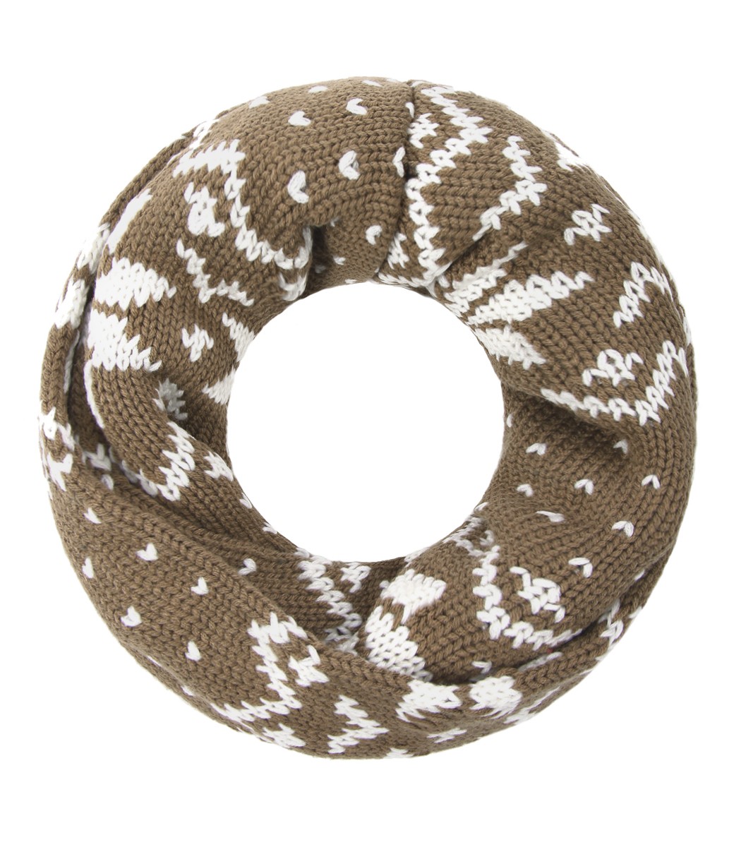 Damen Loop - Strickmuster, taupe