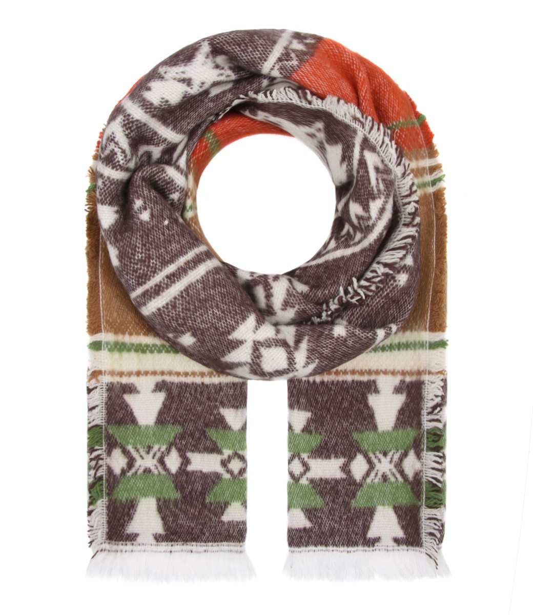 Damen Winterschal Jacquard Braun Fashionhall24 De Dein Tucher Schal Accessoires Online Shop Im Internet