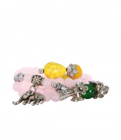 Armband - Perle, Elefant, rosa
