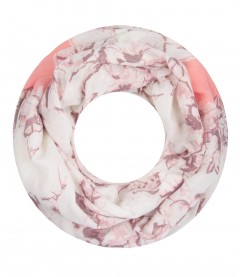 Damen Loop Schal - Blumen, Glanz, alt rosa