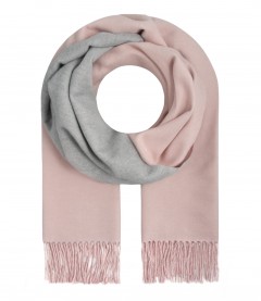 Damen Schal - Zweifarbig, Fransen, rosa