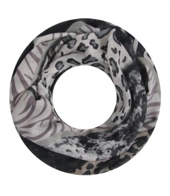 Damen Loop Schal - Animal Mix schwarz