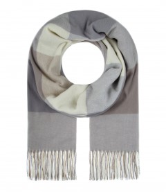 Damen Winterschal - Karo Muster, creme