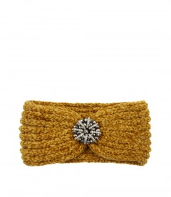 Damen Stirnband - Glitzer, senfgelb