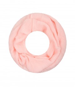Damen Loop Schal - Plissee, einfarbig, rosa