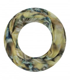 Damen Loop Schal - Batik, schmal, gelb