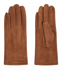 Einfarbige Damen Handschuhe, camel