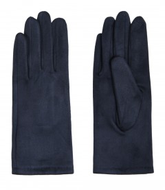 Einfarbige Damen Handschuhe, navy
