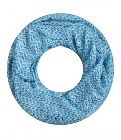 Damen Loop Schal - metallic, blau