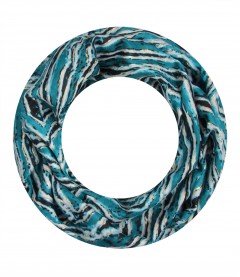 Damen Loop Schal, metallic, blau