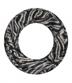 Damen Loop Schal, metallic, schwarz