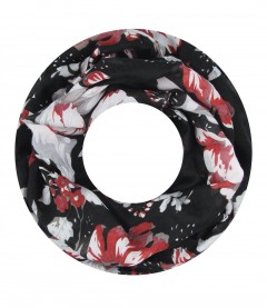 Damen Loop Schal, schwarz