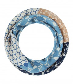 Damen Loop Schal, schmal, blau