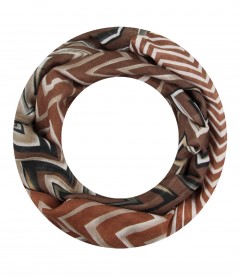Damen Loop Schal, schmal, braun