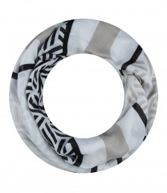 Damen Loop Schal, schmal, grau