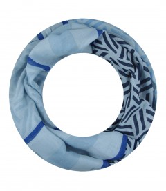 Damen Loop Schal, schmal, blau