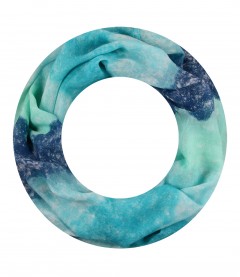 Damen Loop Schal, schmal, blau
