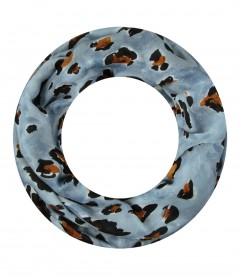 Damen Loop Schal, schmal, blau