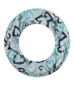 Damen Loop Schal, schmal, blau