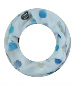 Damen Loop Schal, schmal, blau