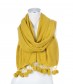 Damen Winterschal - Bommel, senfgelb