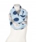 Damen Loop Schal - Blumen, Glanz, blau